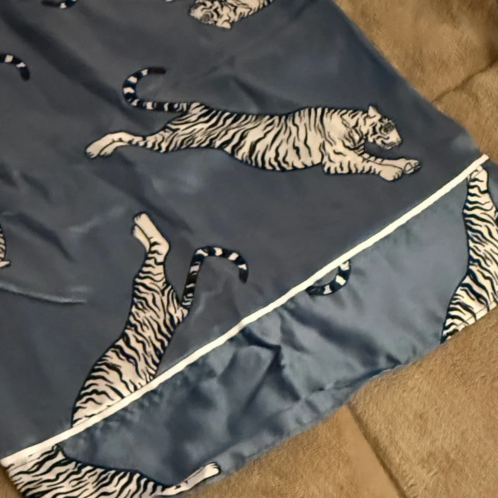 Women's Blue Tiger Print Pajama Pants - Picture 6 of 9